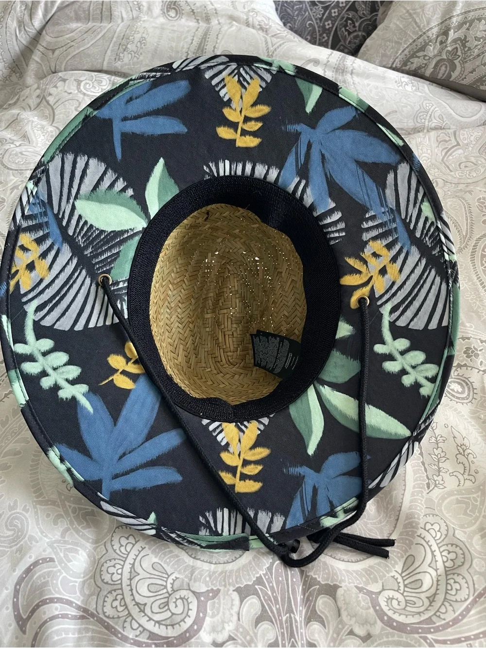 HURLEY BAYSIDE STRAW LIFEGUARD HAT Tropical Beach Pool Sun